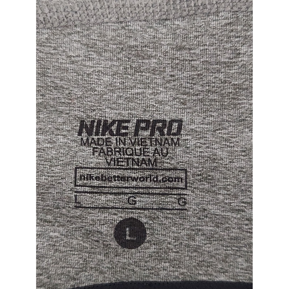 Nike Pro Cropped Leggings Womens Large Gray Running Gym Workout Swoosh - Picture 3 of 12